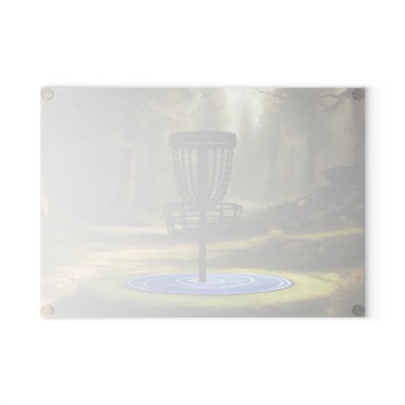 Disc Golf Tranquility Glass Cutting Board Discgolfer Kitchen Cooking Gift - Picture 2 of 8